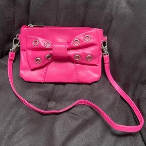 Pink Bow Crossbody / Wallet Bag ~ Small, Lightweight & Adorably Chic